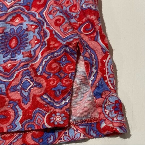 Talbots Pink Paisley Split Neck Pima Cotton Blend 3/4 Sleeve Blouse Women's XLP - Picture 11 of 16